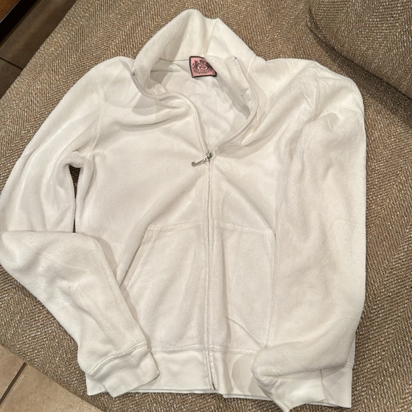 Juicy Couture White Long Sleeve Velour Track Jacket - Picture 5 of 7